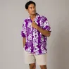 Chemise hawaïenne violette motif petite planche de surf