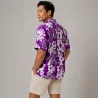 Chemise hawaïenne violette motif petite planche de surf