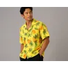 Chemise Hawaïenne couleur Jaune motif  Ananas
