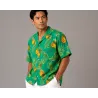 Chemise Hawaïenne couleur verte motif Ananas