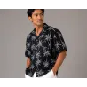 Chemise Hawaïenne noire Palmeraie