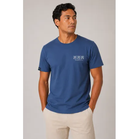 T-shirt Vahitu.pf Bleu drapeau Polynésien | Produit-Pacifique.com