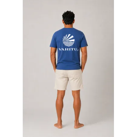 T-shirt Vahitu.pf Bleu drapeau Polynésien | Produit-Pacifique.com