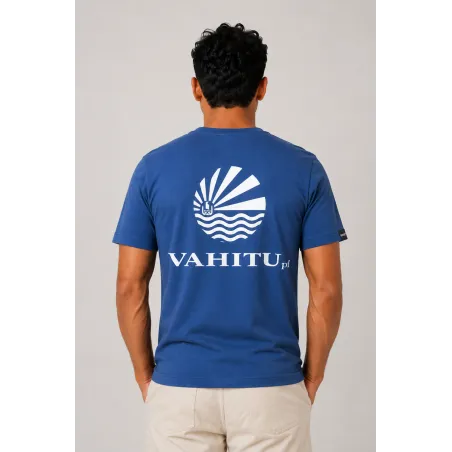 T-shirt Vahitu.pf Bleu drapeau Polynésien | Produit-Pacifique.com