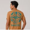 T-shirt Vahitu.pf  couleur moutarde tatouage croix marquisienne - Polynésien | Produit-Pacifique.com