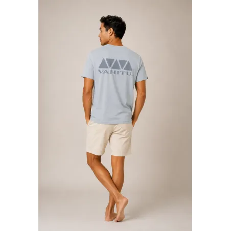 T-shirt Vahitu.pf  couleur gris claire mix Vahitu.pf "dent de requin"- Polynésien | Produit-Pacifique.com