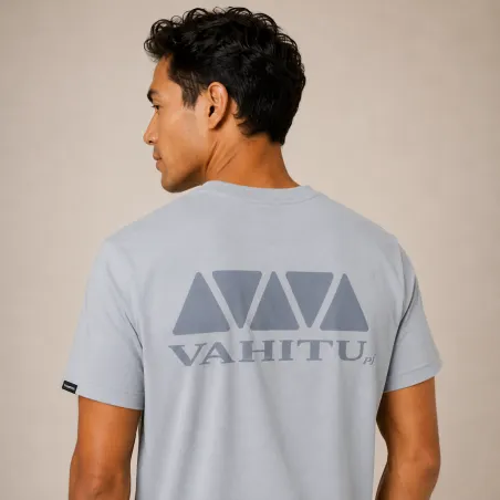 T-shirt Vahitu.pf  couleur gris claire mix Vahitu.pf "dent de requin"- Polynésien | Produit-Pacifique.com