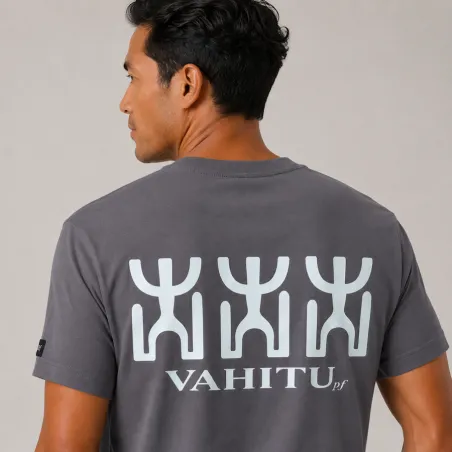 T-shirt gris foncé mix Vahitu.pf "Enata"  - t-shirt mix Vahitu.pf - Polynésien | Produit-Pacifique.com