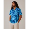 Chemise Hawaïenne Bleue Homme – Motifs Fleurs Turquoise | Style Polynésien