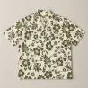 Chemise Hawaïenne crème motif kaki Homme – Motifs Fleurs noir et crème| Style Polynésien