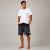 bermuda Noir surfeur INVAD TAHITI  aux motifs feuillages tropicals