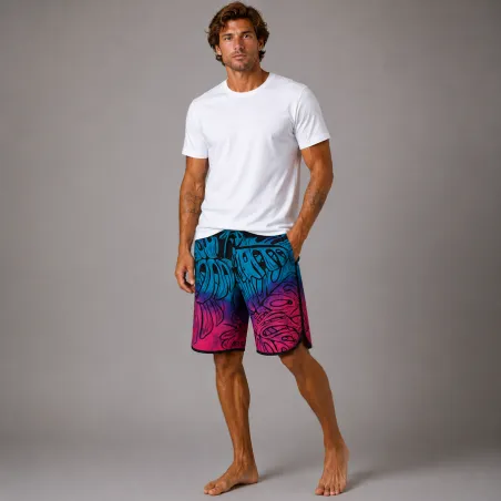bermuda surfeur aux couleurs du pacifique