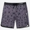 Bermuda noir et gris INVAD Tiki Hawaïen  surfeur INVAD TAHITI  aux motifs tiki hawaien