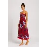 Robe bustier froncé rouge tatouage et frangipane