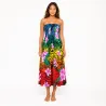 Robe longue bustier multicolore – top turquoise - Tatouage polynésien & fleurs de frangipanier