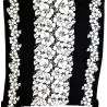 Tissu  noir chemin d'hibiscus 100% viscose