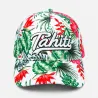Casquette  Tahiti blanche fleurie | Style îles