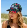 Casquette  Heiva Tahiti noir fleurie  | Style îles