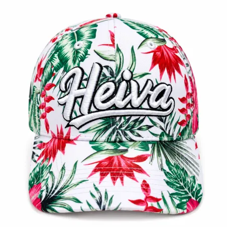 Casquette  Heiva Tahiti blanche fleurie  | Style îles