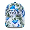 Casquette  Tahiti bleu fleurs tropicales  | Style îles