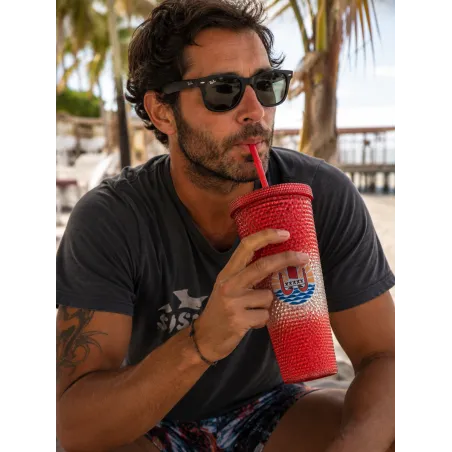 Tumbler XL 75 cl effet cristal - Gobelet avec paille