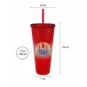 Tumbler XL 75 cl effet cristal - Gobelet avec paille