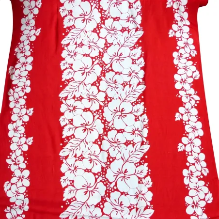 coupon de 1.6 m de Tissu rouge chemin d'hibiscus