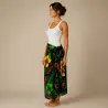 paréo noir et vert hibiscus et margouillat