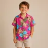 Chemise hawaïenne rose vintage enfant