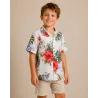 Chemise hawaïenne beige vintage enfant