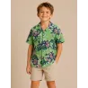 Chemise hawaïenne verte tortue enfant