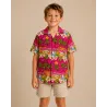 Chemise Hawaïenne rose Garçon Plage