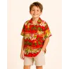 Chemise hawaïenne enfant rouge – Motifs îles tropicales