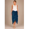Paréo bleu marine à motifs bleu ciel – Paréo de plage style Tahiti