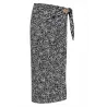 Paréo noir et blanc floral – Paréo de plage femme Tahiti