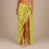 Paréo jaune tropical motifs bleus – Paréo de plage léger | Produit Pacifique