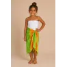 Paréo enfant vert, orange et jaune – Paréo de plage fille tropical | Produit Pacifique