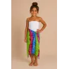 Paréo Tahiti rose et turquoise – Paréo plage femme fleuri