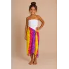 Paréo enfant jaune rose violet – Paréo de plage tropical