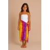 Paréo enfant jaune rose violet – Paréo de plage tropical