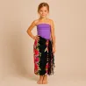 Paréo enfant noir fleurs roses – Paréo fille tropical 5