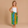 Paréo enfant dauphin bleu, vert et orange – Paréo plage fille 5 à 10 ans