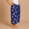 Paréo enfant bleu marine à palmiers blancs – Paréo fille plage Tahiti