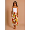 paréo taille enfant blanc motifs hibiscus frangipane