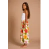 paréo taille enfant blanc motifs hibiscus frangipane
