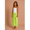 Paréo enfant vert clair à fleurs de tiaré blanches – Léger et coloré