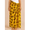 Paréo enfant jaune à motifs palmiers – Paréo tropical fille 5 à 10 ans