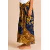 Paréo enfant marron et bleu marine – Motifs tortues & fleurs tropicales