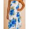 Paréo enfant blanc à fleurs bleues – Paréo tropical fille plage