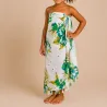 Paréo enfant blanc tropical – Fleurs vertes